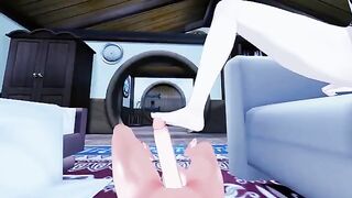 Lumine gives foot job with intense pleasure in Genshin Impact style