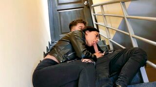 The couple was passionate on the stairs of their last apartment