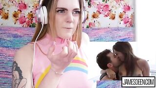 Carly Rae Summers reacts to a hardcore compilation with James Deen and Sara Luvv