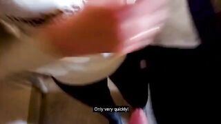 Fucking in the entrance while parents were at home - a thrilling stunt!