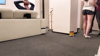 A delivery guy was screwed by a cheating wife, feeding him cum in coffee
