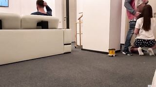 A delivery guy was screwed by a cheating wife, feeding him cum in coffee
