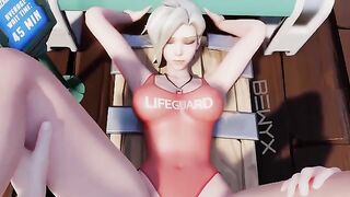 Mercy Average Time Part 2 Missionary POV from Overwatch, a steamy scene with the Scottish femme fatale