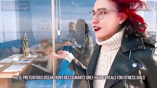 A beautiful Russian student tried catfishing to get some breakfast, ending up getting fucked outdoors