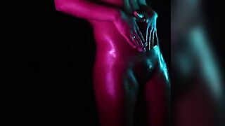 F A N T A S Y / Enjoying my toys (Anal Plug + Dildo) - Hot ebony action with deep anal play!