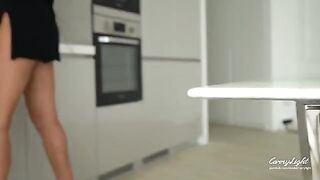 Step mom catches step son jerking off and helps him finish quick in HD