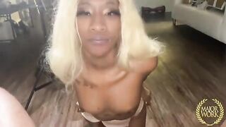 Miniature stallion gets a cock and balls deep pounding
