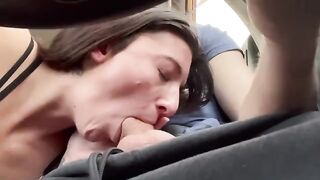 A couple makes a road trip and fucks on the public road