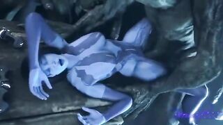 Cortana gets fucked by everyone in an intense orgia scene