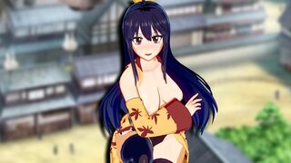 Hentai animation Edens Zero with Homura Kougetsu in black lingerie