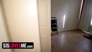 The step sister was interrupted during her online show