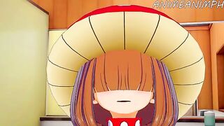 My Hero Academia Kinoko Komori gets her pussy filled with cum in this hot hentai video