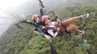 Colombian actress Mariana Martix squirts while paragliding, showcasing her wild side