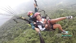 Colombian actress Mariana Martix squirts while paragliding, showcasing her wild side