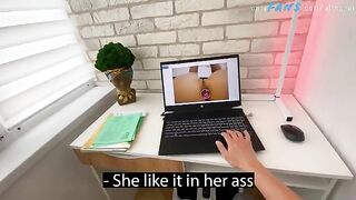 A stepson got caught jerking off to photos of his sexy stepmom in a compromising way