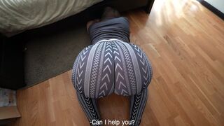 A step sister is stuck again and thanks her step brother twice