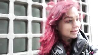 German redhead college teen Ria Red gets fucked rough