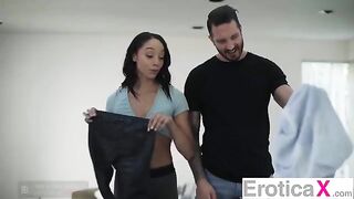 The couple has passionate and erotic sex