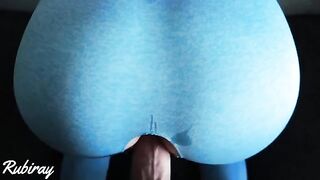 A girl in yoga pants was fucked on the couch before getting cum on her pussy