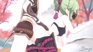 Kuki Shinobu gets her pussy railed by a Genshin Impact character in 3D