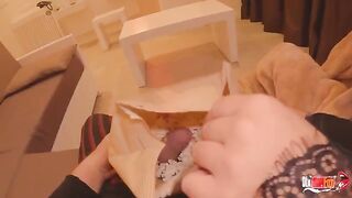 Pervert dude screwed sexy stepmom through the popcorn box