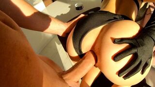 A sexy woman has an incredible anal sex with a huge cock and she is moaning so fucking loud