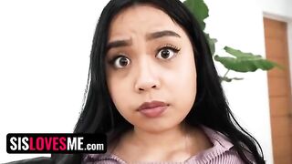 The lucky stepbrother drilled his stepsis to keep her secret, featuring Luna Mills