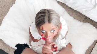 Crazy slut sucked my dick before the Halloween Party - a wild Littlebuffbabe scene