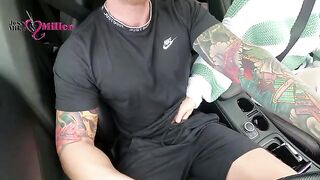 My slutty wife gave me a blowjob while driving, risking it all!