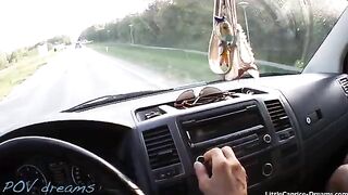 Horny hitchhiker Little Caprice gets fucked on the bonnet