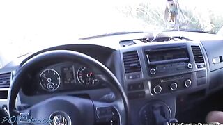 Horny hitchhiker Little Caprice gets fucked on the bonnet