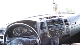 Horny hitchhiker Little Caprice gets fucked on the bonnet