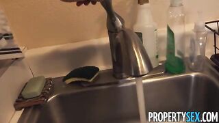 Exotic chick fucked by her landlord in a steamy PropertySex scene