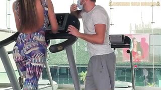 Colombian beauty with an amazing bubble butt gets fucked hard in the gym