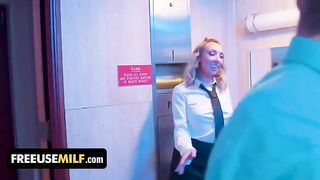 Hot bathroom attendant for extra service in the bathroom of the club