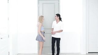 Skinny blonde Madison Summers gets fucked in the kitchen passionately