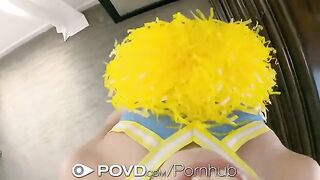 The cheerleader has an incredible facial sex with a guy in POV style