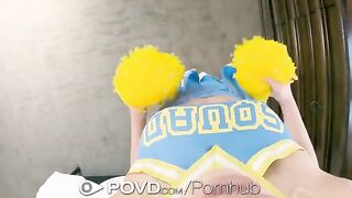The cheerleader has an incredible facial sex with a guy in POV style