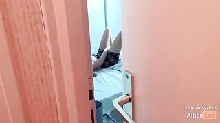 I observe my half-sister as she masturbates then I offered her my cock and she accepted!