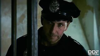 Hot FFM threesome with Rosella Visconti and Kathia Nobili in police station