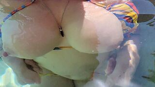 A stepbrother caught his stepsister jerking off in the hot tub