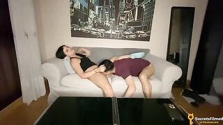 A friend came to watch a movie, but things got sexual