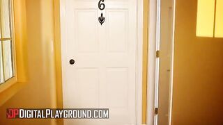 Clover seduces Scarlet Red and her muscular neighbor