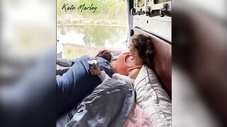 Fingered pussy of a lovely woman in nature by a loving partner
