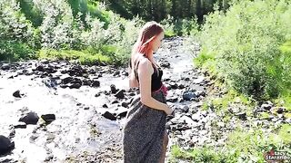 A teenage girl wanted sex with a guy and he fucked her outdoors