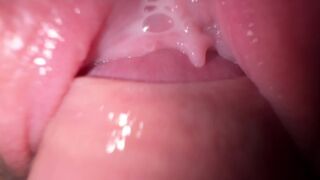 Young guy fucked his stepsister and cum on her pussy