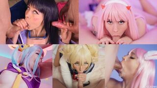 Best deep throat cosplay compilation featuring the stunning Alice Bong, showcasing her incredible skills