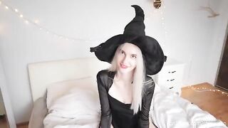 A guy came home to a naughty witch in a sexy costume on Halloween