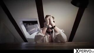 Two insatiable step-sisters sharing their sex slave in an intense scene