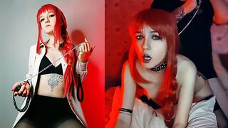Makima lost control of her pet Chainsaw Man in a kinky cosplay scene